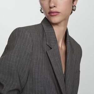 SOLD - Do Not Buy .Mango Pinstripe Suit Blazer, Medium Grey